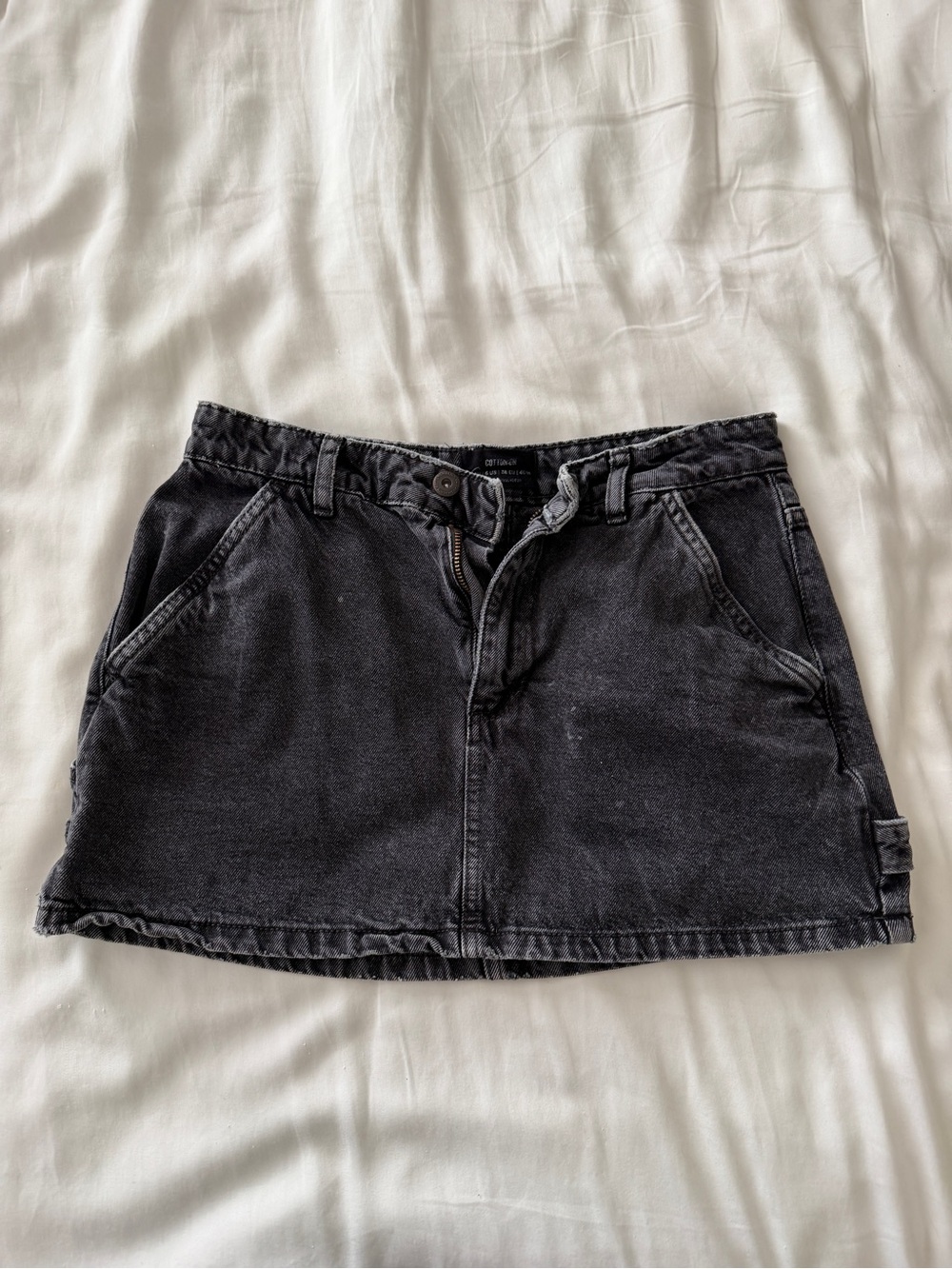 Cotton On Black Denim Mini Skirt